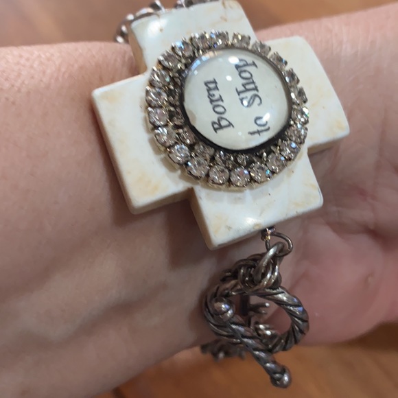“Born to Shop” bracelet vintage bracelet cross - Picture 14 of 16